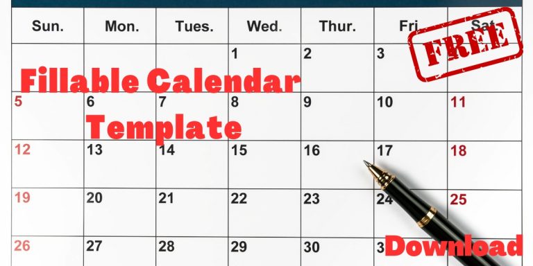 Best Fillable Calendar Template Free Download- Template Care