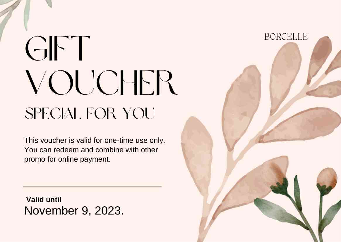 Beige Modern Floral Watercolor Gift Voucher-