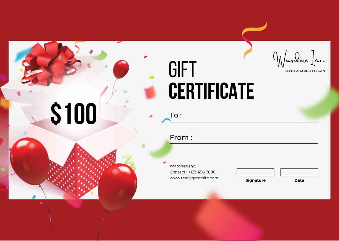 Red Modern Playful Gift Certificate_