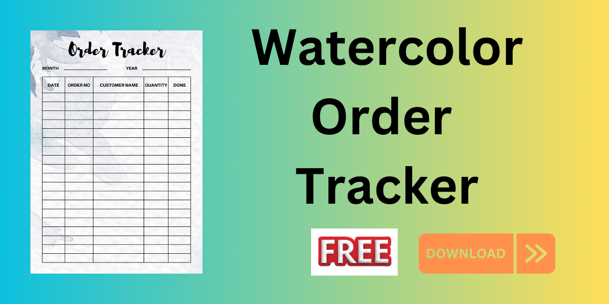 10391 Watercolor Order Tracker