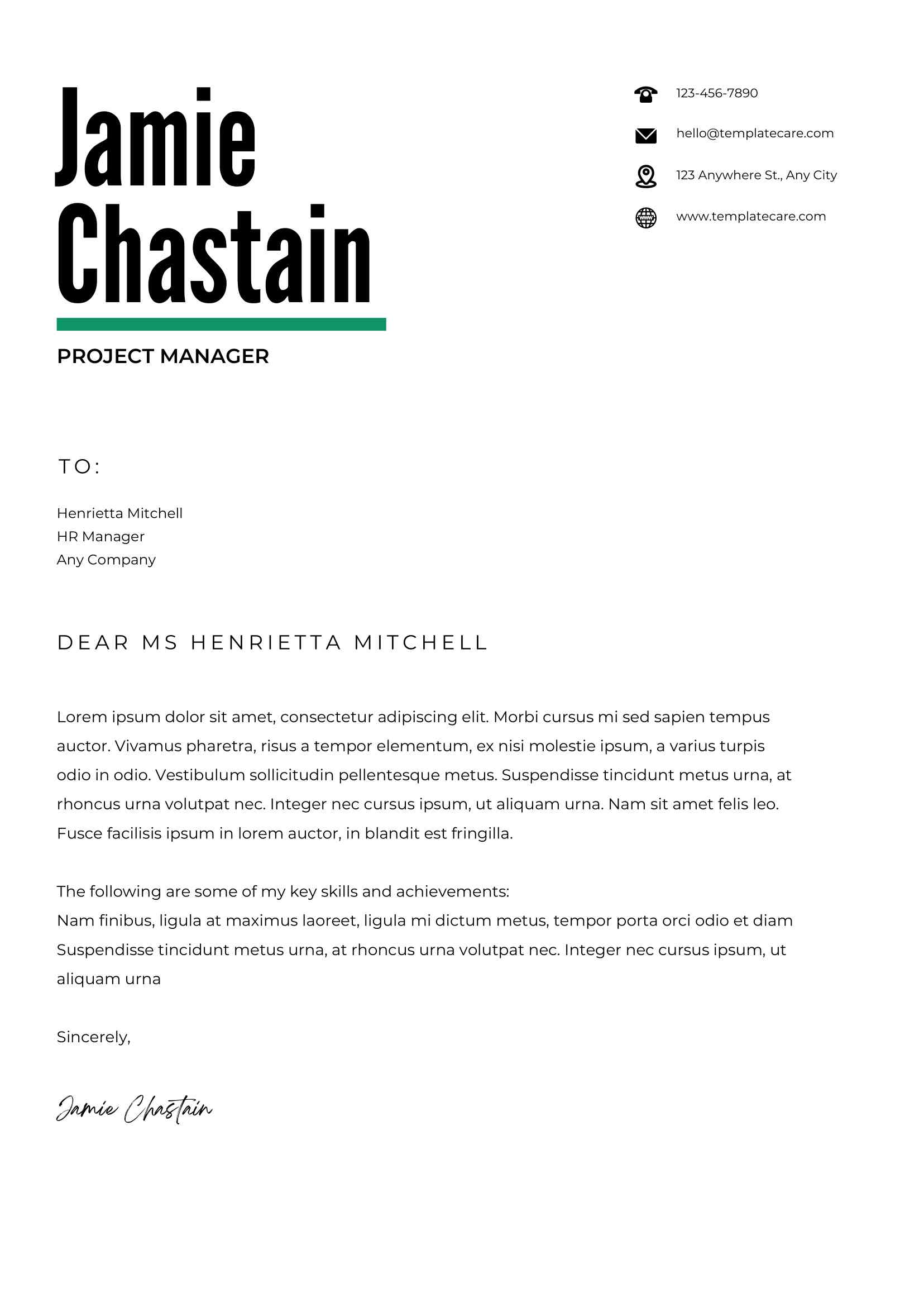 10025 White Simple Modern Business Cover Letter Template Care   White Simple Modern Business Cover Letter  