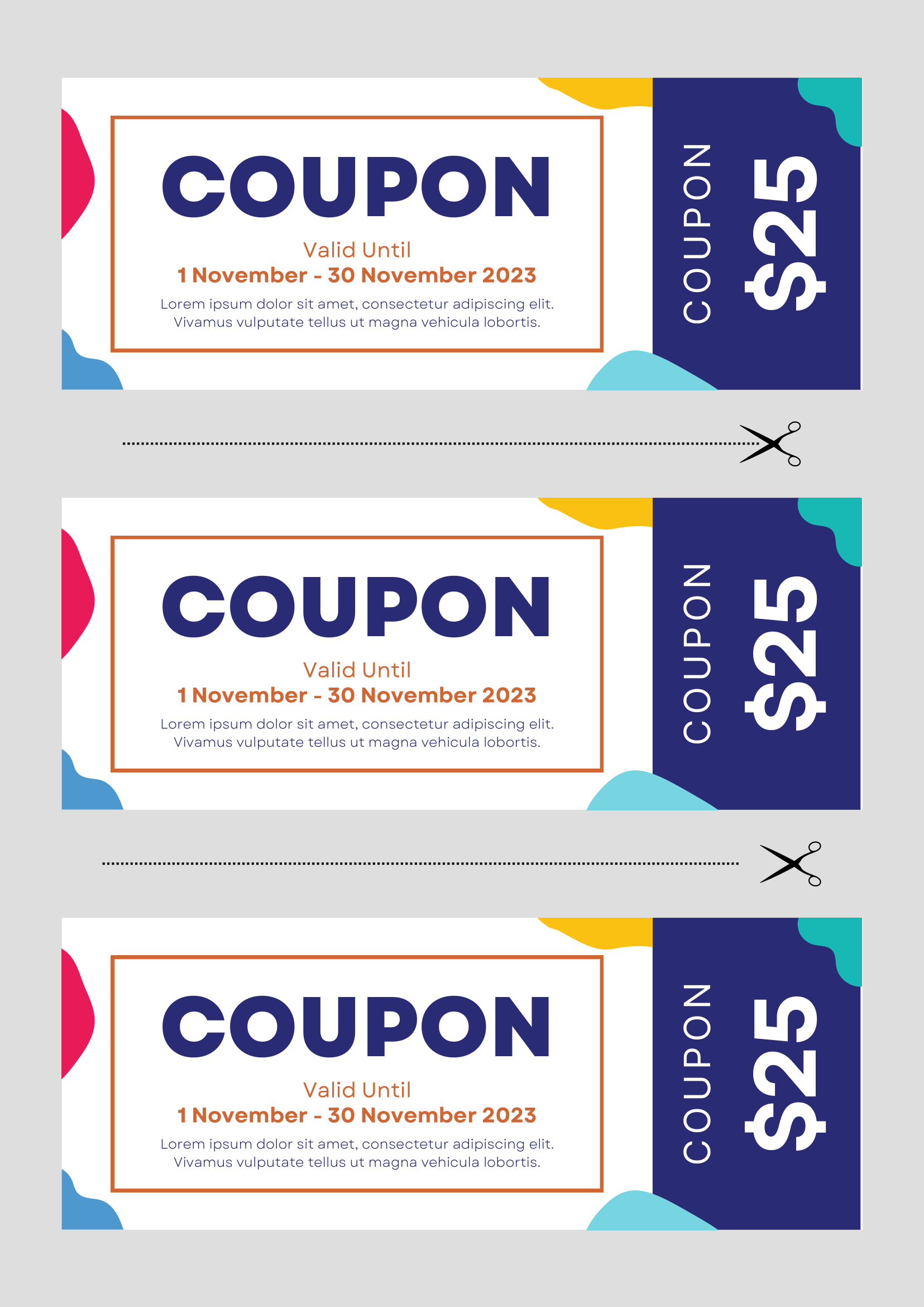 10280 White and Colorful Abstract Shopping Voucher Coupon