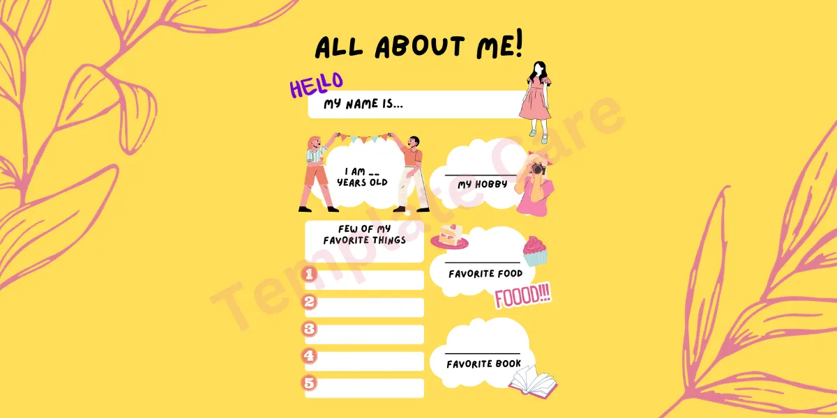All About Me Blank Template