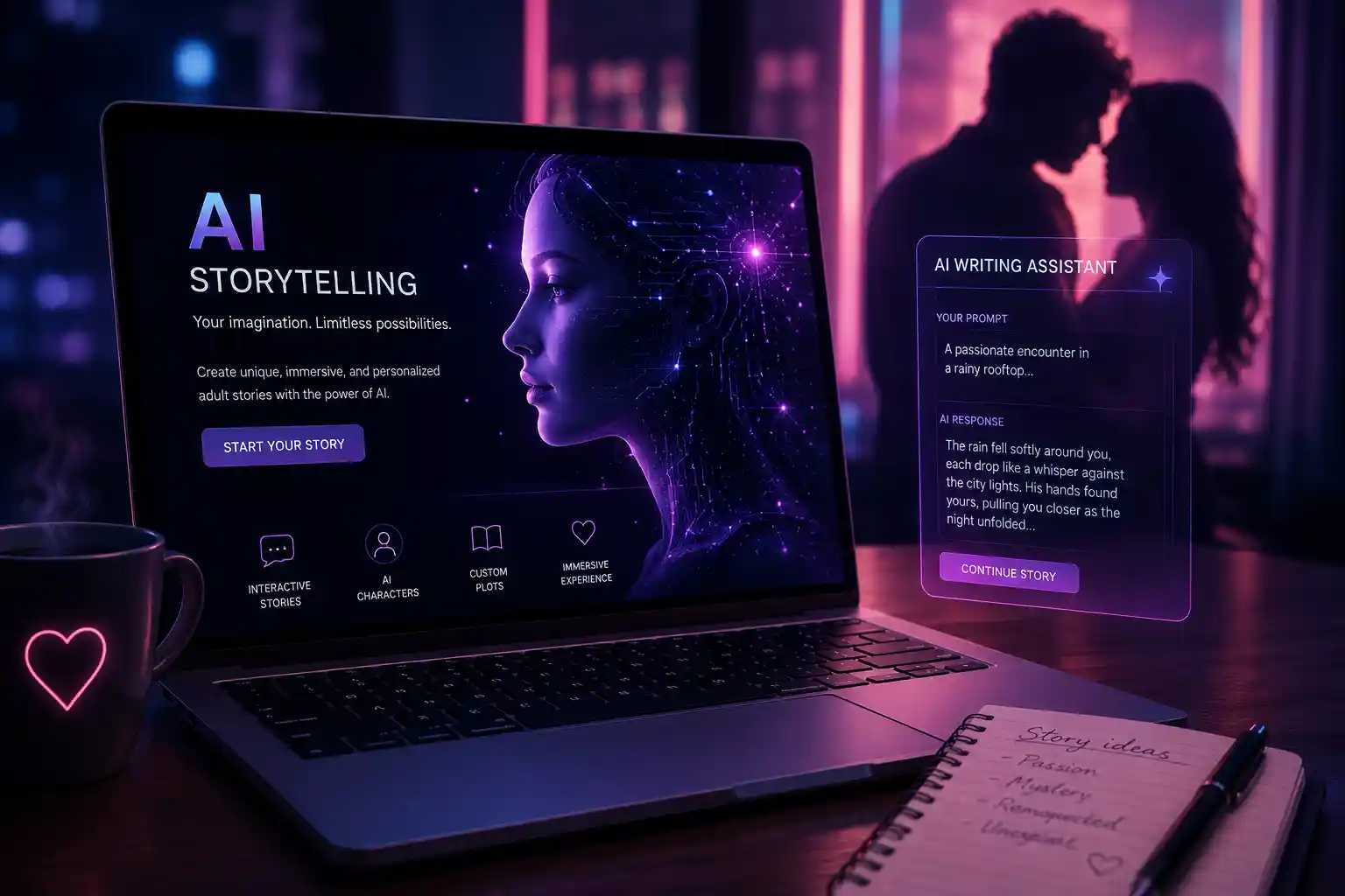 AI-powered interactive adult fiction storytelling platform